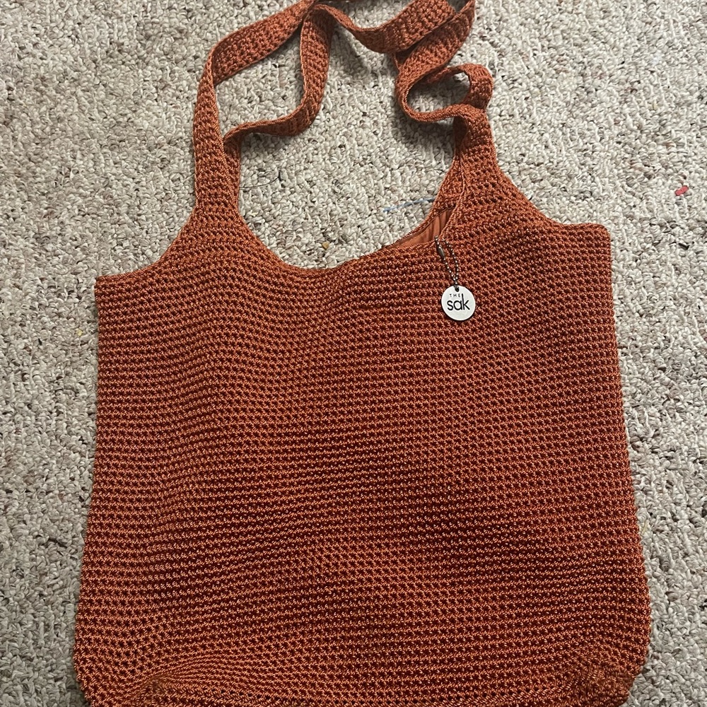 The Sak Rust Knit Tote Bag